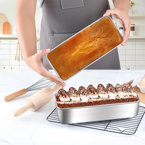 LIANYU 3 Pack 12 x 5 Inch Large Loaf Pans, Bread Pan Sets for Baking - size: Large