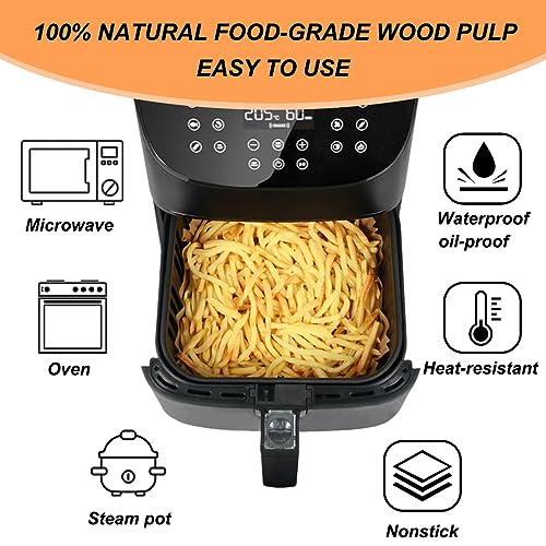 BYKITCHEN Air Fryer Liners Compatible with CHEFMAN 10QT & 4-7QT Airfryer - size: 8.7 x 9.4 Inch