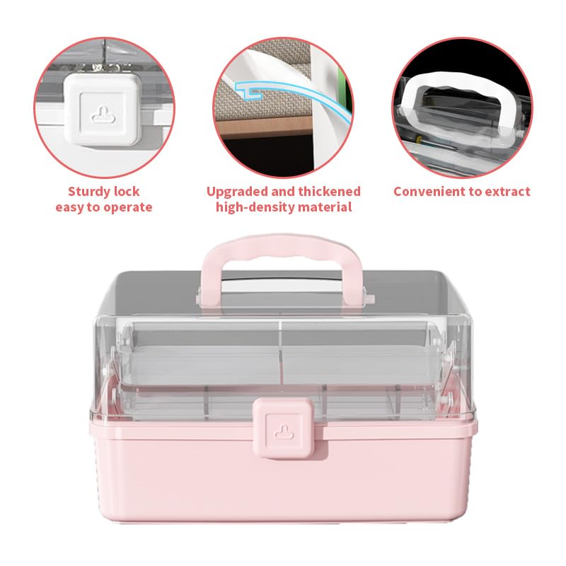 Large Craft Storage Box, Pink