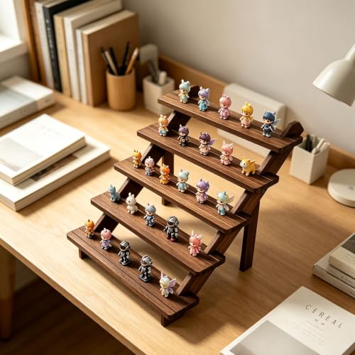 Wood Display Stand 5 Tiered Cupcake Dessert Display Snack Stepped Rack Wooden Tiered Cookie Display Table Trays Food Display Risers for Christmas Party Vendor Wedding Farmhouse Decor (5 Tier) - size: 5-Layer Cake Rack