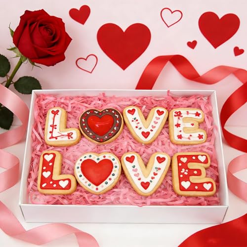 50 Pack 9.5x6x1.25 Inch Cookie Boxes with Window Bakery Boxes