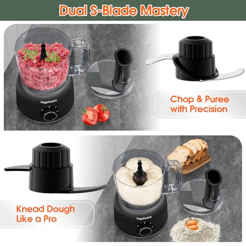 Food Processor and Blender Combo, 88 oz Food Chopper - color: Black