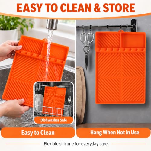 Find law Silicone Tools Mat for Griddle & Kitchen Countertop - color: Orange