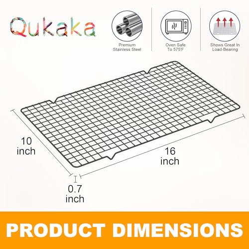 2 PCS Cooling Racks for Cooking and Baking, 10" x 16", Black - color: Black, size: 10‘’x16‘’-2PC