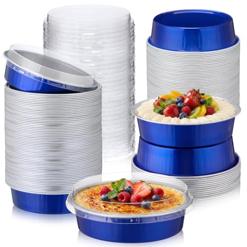 Yinder 120 Pcs Mini Cake Pans with Lids, Mini Pie Tins (Sapphire Blue) - color: Sapphire Blue