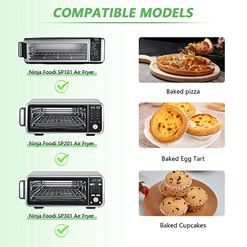 for Ninja Foodi Reusable Air Fryer Liners 12x12inch Non-Stick，Bottom of Toaster Oven Mat,3x Liners + 3x Mesh Sheets, Baking/Microwave/Grill,450°F,Pre-Cut Square for SP101/SP201/SP301/SP351 - size: 12"L x 12"W