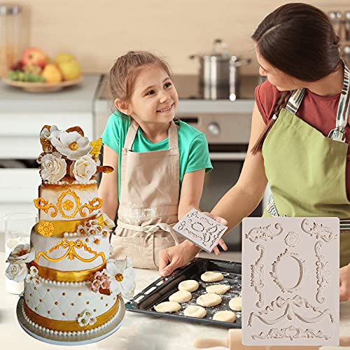 Classical Pattern Lace Fondant Mold, Baroque Scroll Silicone Molds
