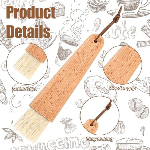 Pastry Brush with Beech Wood Natural Boar Bristle for Cooking - size: 7.48 x 1.57 inch