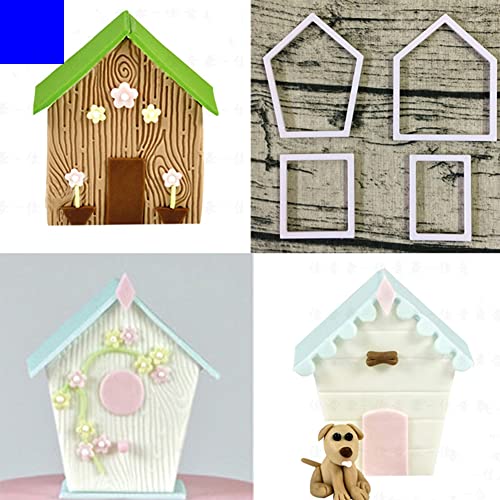 Gingerbread House Cookie Cutter Set, 3D Plastic Mini Christmas Cookie Cutter Kit, Biscuit Mold DIY Baking Tools