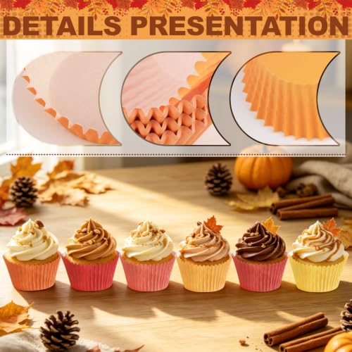 600Pcs Fall Cupcake Liners Autumn Baking Cups - style: Fall