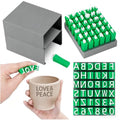 2 PCS Alphabet Stamps for Clay Pottery, Letter Stamps, Clay Letter Stamps, Capital Letters and Number, Lowercase and Alphabet Symbols Small Press Fondant Embosser DIY Cookie Stamps