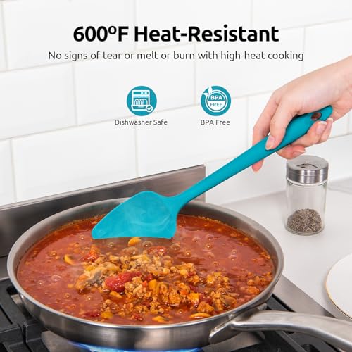 U-Taste Silicone Spoon Spatula Set of 3, 600°F Heat Resistant, Multicolor - color: Multicolors