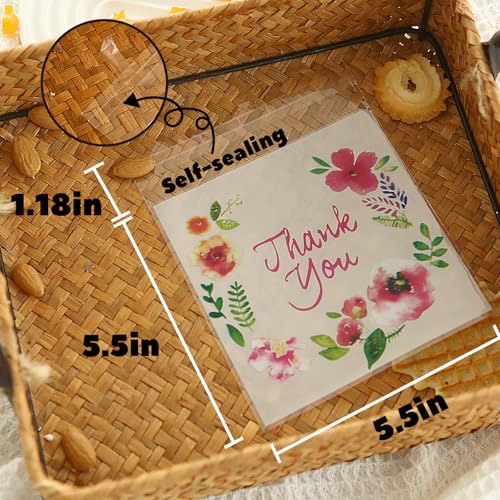 200pcs 5.5x5.5in Thank You Candy Bags Individual Cookie Wrappers - color: Thank You, size: 5.5 x 5.5 inch
