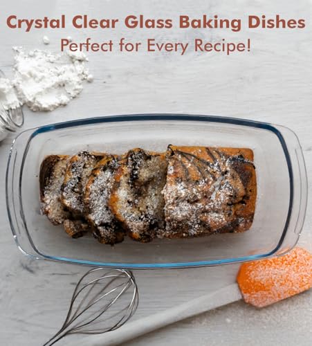 Razab 7.6 Cups / 1800 Ml / 1.9 Qt Large Glass Loaf Pan with Lids for Baking - color: Black, size: Set of 01