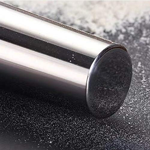 AMUZHI Smooth Seamless Stainless Steel Rolling Pin, 16,7Inch - size: 16.7in + No Mat