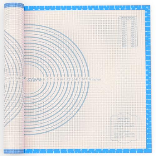 26 * 16 inches blue, Non-Slip Silicone Baking Sheets - Baking Mat with 0.7mm Thickness - Non-Stick Pastry & Cookie Mat for Kitchen Counter for Rolling Out Dough with Measurements. - color: Blue, size: 26"L x 16"W