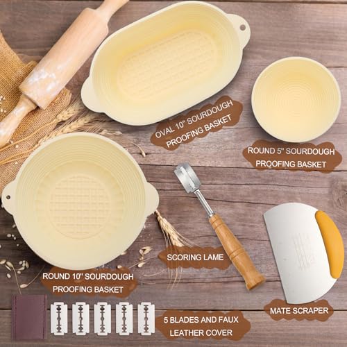 3Pcs Silicone banneton basket(Green),sourdough starter kit,silicone proofing baskets for sourdough bread baking.Folds Storage,Non-stick,Dishwasher Safe - color: Green