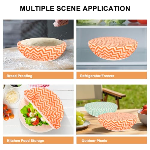 2Pcs 10inch Reusable Beeswax Elastic Bowl Covers for Bread Proofing - style: wavy
