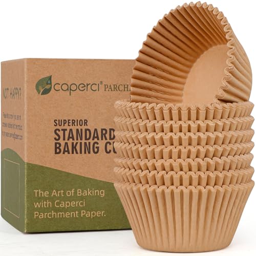 Caperci 225pcs Parchment Cupcake Liners - Standard Muffin Cups for Baking - color: Natural