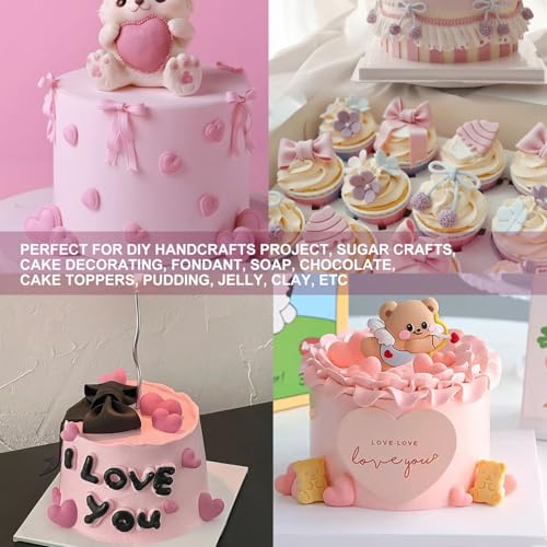 5 Pack Bowknot & Heart Shape Silicone Fondant Mold