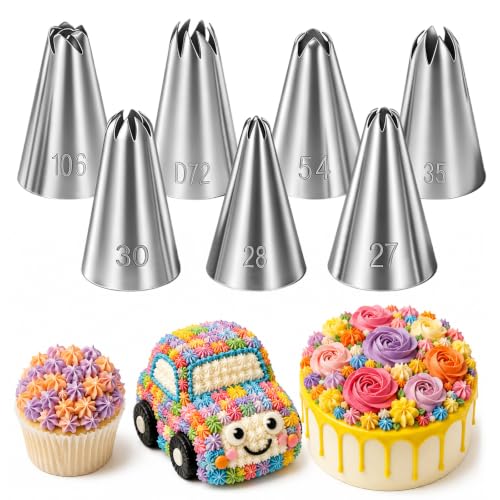 Large Piping Tips Set French Star Tube Frosting Nozzle Kit