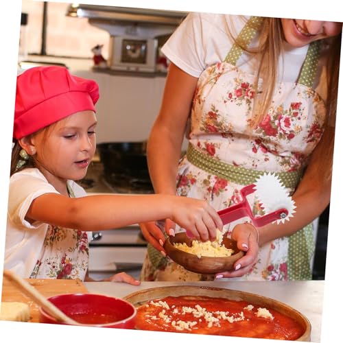 GALPADA Pizza Dough Red Plastic Stainless Steel Hand Roller Tool