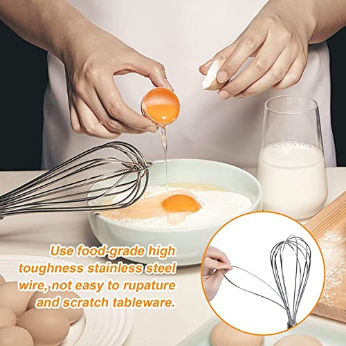 Utoolmart Whisk, 8 Inch Stainless Steel Egg Wire Whisks, Balloon wire whisk for Cooking Baking, Professional Whisking Wisk Kitchen Tool Utensil, Wisker for Stirring
