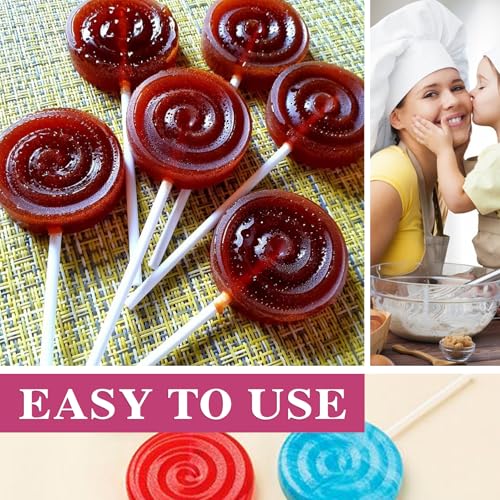 12 Capacity Silicone Lollipop Molds,Hard Candy Chocolate Sucker Mold with 2pcs 3.15 inch Lollypop Sucker Sticks,Candy Treat Bags,Gold Ties - color: 2PCS