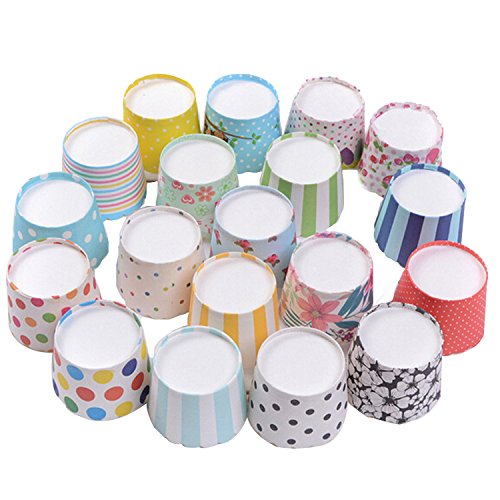 100pcs Random Colorful Premium Greaseproof Cupcake Paper Liners No Muffin Pan Needed Cupcakes Papers - color: Style 1, size: 100Pcs