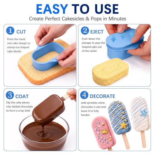 Cakesicle Cutter, Cakesicle Mold, Blue, 3.6”, Oval - color: Blue, size: 3.6”