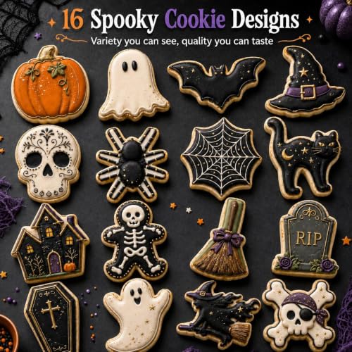 Halloween Cookie Cutters Set 16 Pieces Halloween Biscuit Cutters Shapes - style: style4