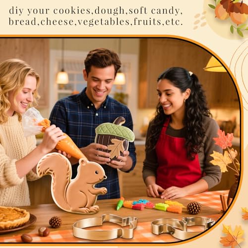 Teenyyou 2 Pcs Extra Large 8" Fall Cookie Cutters, Squirrel & Acorn - style: Squirrel and Acorn