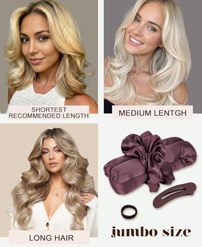 Jumbo Satin Heatless Curls Overnight Curling Rod Set - color: JUMBO Mulberry