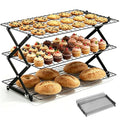 Collapsible Cooling Rack 3-Tier Foldable Cookie Cooling Rack for Baking - size: 3-Tier