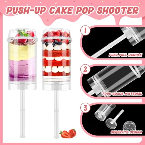 Lenwen 3 Pcs Push Containers Pop Push Cake Pop with Lids, Cake Stands