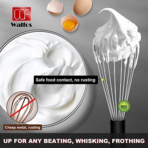 Stainless Steel Wire Whisk Set - 3 Packs Balloon Whisk, Thick Wire Whisk ＆ Strong Handles, Egg Frother for Cooking, Blending, Whisking, Beating and Stirring (7"+9"+11") - size: 7+9+11 in Silver