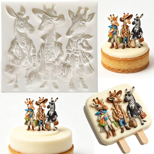 Giraffe Silicone Mold for Fondant Cupcake Toppers Dessert Candy - color: Giraffe Silicone Molds