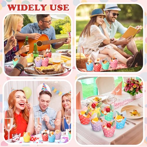 600 Pcs Tulip Cupcake Liner, Green, Red, Pink, Purple, Yellow, Blue