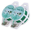 (2 Reels) Garden Wire, Twist Ties Heavy Duty with Cutter 328 Ft Multi-Function Green Coated Tape to Support Plant Tie Up Bags for Home Office (328 Feet / 100 m) - color: Green