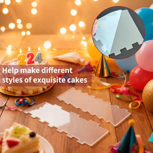 7 Pcs Clear Cake Scraper Set Acrylic Cake Scraper Smoother Cake Stripes Edge Contour Comb Clear Acrylic Cake Decorating Supplies for Mousse Butter Cream Frosting - size: 7 Pcs