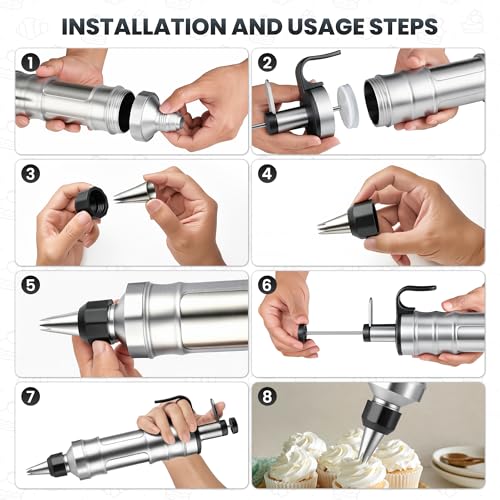 Cake Decorating Kit -18Pcs Cake Decorating Syringe Set, Frosting Gun - color: 18Pcs-Black