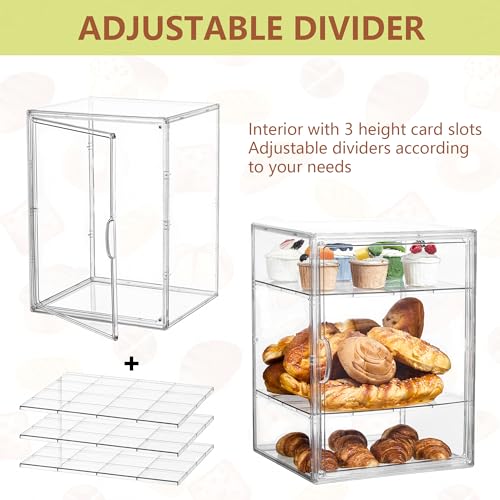 Bread Box for Kitchen Countertop, 4 Layers Pastry Display Case, 1 Pack - size: 4tier 1pcs