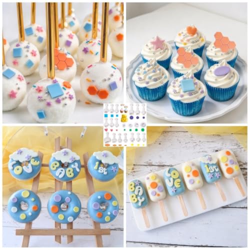 20 Pcs Cookie Cutters,Fondant Cake Cookie Plunger Cutter,Mini Plastic Biscuit Plunger Fondant Decorating Mold Heart Square Oval Circular Star Hexagon Cutters - color: Cookie Cutter