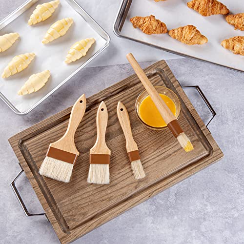 Restaurantware Boar Bristle Wood Pastry Brushes, 4-Piece Set - size: Set