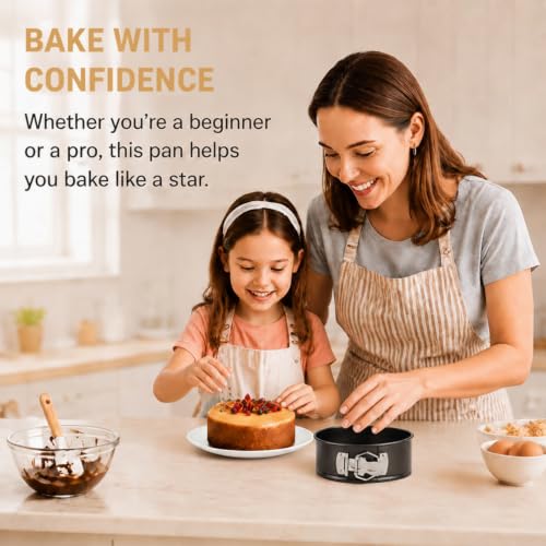 Springform Pan 6 Inch, Round Cake Pan with Removable Bottom