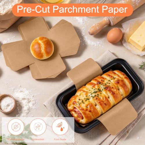 100 Pcs 9x5 in Loaf Pan Liners for Baking Bread Pan Parchment Paper - size: 9.85*5.12 inch