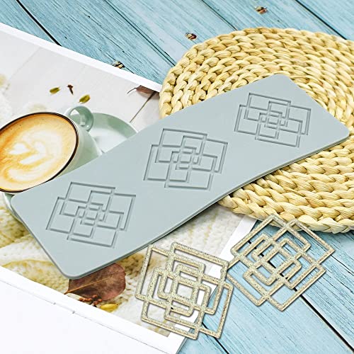 TUKE Silicone Mold 3D Multi Pattern Geometric Fondant Lace Pad Cake Mold, Mo Gray (C 8.92x3.08x0.12inch) - size: C_8.92x3.08x0.12inch