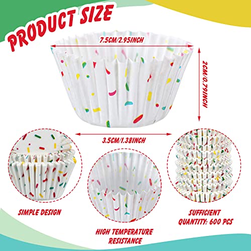 Funtery 600 Pack Mini Baking Cups Cupcake Liner Candy Making,White - color: White