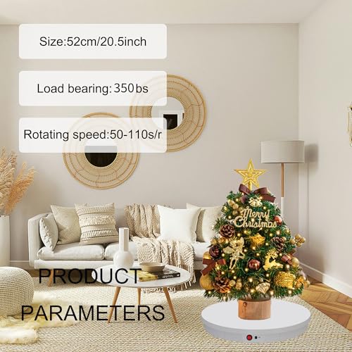 JAYEGT Motorized Rotating Display Stand, 350Lbs Load，360 Degree Electric Rotating Potography Turntable for Products Display，Live Show， Remote Control +5 Colors Backgrounds (White / 20.5inch /Wired) - color: White, size: 20.5inch