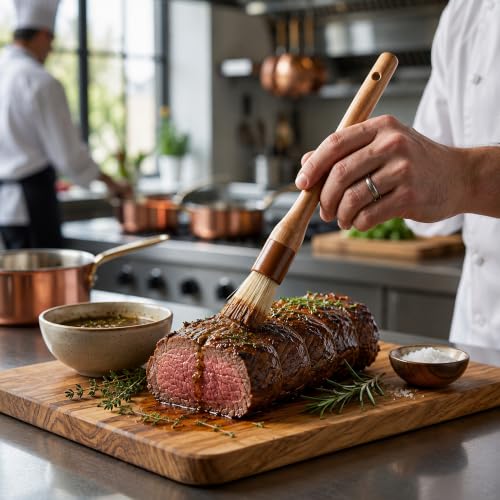 Restaurantware-Pastry Tek 1 Boar Bristles Pastry Brush, 11.8 Inches Buttering Tool – Hardwood Handle, Built-In Hanging Hole, Wood Basting Applicator, Sturdy Ferrule, For Glazing And Basting - size: 12"
